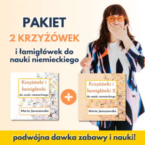PAKIET: Krzyżówki i łamigłówki do nauki niemieckiego cz. 1 i cz. 2